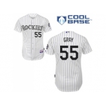 Youth Colorado Rockies #55 Jon Gray White Cool Base Stitched MLB Jersey