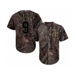 Youth Colorado Rockies #9 DJ LeMahieu Camo Realtree Collection Cool Base Stitched MLB Jersey