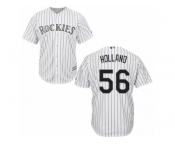 Youth Majestic Colorado Rockies #56 Greg Holland Authentic White Home Cool Base MLB Jersey