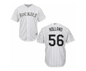 Youth Majestic Colorado Rockies #56 Greg Holland Authentic White Home Cool Base MLB Jersey