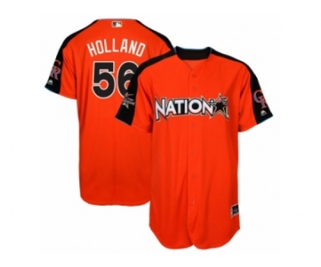 Youth Majestic Colorado Rockies #56 Greg Holland Replica Orange National League 2017 MLB All-Star MLB Jersey