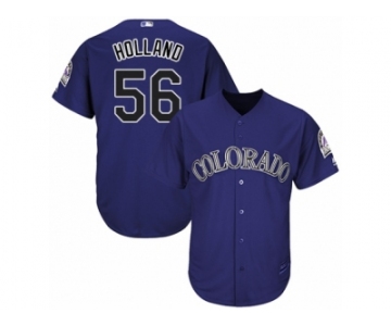 Youth Majestic Colorado Rockies #56 Greg Holland Replica Purple Alternate 1 Cool Base MLB Jersey