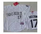 youth mlb colorado rockies #17 todd helton white[blue stripe]