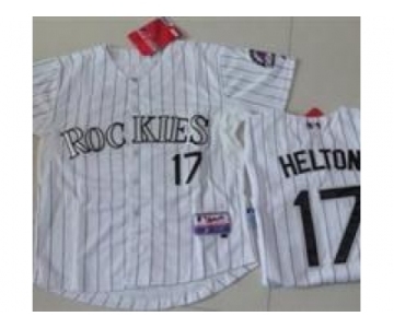 youth mlb colorado rockies #17 todd helton white[blue stripe]