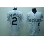 youth mlb colorado rockies #2 tulowitzki white[black stripe]