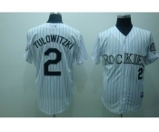 youth mlb colorado rockies #2 tulowitzki white[black stripe]