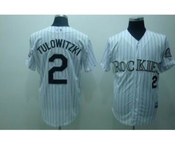 youth mlb colorado rockies #2 tulowitzki white[black stripe]