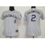 MLB Women Jerseys Colorado Rockies #2 Tulowitzki Grey