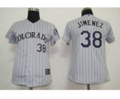 MLB Women Jerseys Colorado Rockies #38 Jimemez Grey