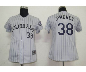 MLB Women Jerseys Colorado Rockies #38 Jimemez Grey