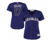 Women's Colorado Rockies #17 Todd Helton Purple Alternate Stitched MLB Jersey