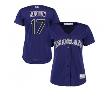 Women's Colorado Rockies #17 Todd Helton Purple Alternate Stitched MLB Jersey