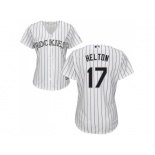 Women's Colorado Rockies #17 Todd Helton White Strip Home Stitched MLB Jersey