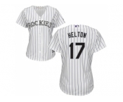 Women's Colorado Rockies #17 Todd Helton White Strip Home Stitched MLB Jersey