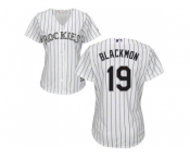 Women's Colorado Rockies #19 Charlie Blackmon White Strip Home Stitched MLB Jersey