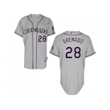 Women's Colorado Rockies #28 Nolan Arenado Grey RoadStitched MLB Jersey