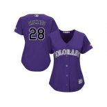 Women's Colorado Rockies #28 Nolan Arenado Majestic Purple Alternate Cool Base Jersey