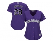 Women's Colorado Rockies #28 Nolan Arenado Majestic Purple Alternate Cool Base Jersey