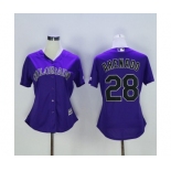 Women's Colorado Rockies #28 Nolan Arenado Majestic Purple Cool Base Player Jersey