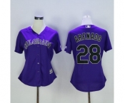 Women's Colorado Rockies #28 Nolan Arenado Majestic Purple Cool Base Player Jersey