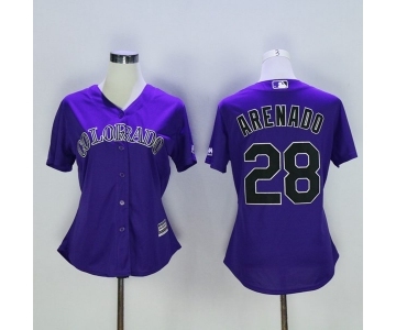 Women's Colorado Rockies #28 Nolan Arenado Majestic Purple Cool Base Player Jersey