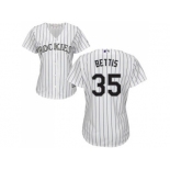 Women's Colorado Rockies #35 Chad Bettis White Strip Home Stitched MLB Jersey