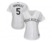 Women's Colorado Rockies #5 Carlos Gonzalez Majestic White Home Cool Base Jersey