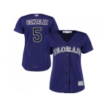 Women's Colorado Rockies #5 Carlos Gonzalez Purple Alternate Stitched MLB Jersey