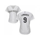 Women's Colorado Rockies #9 DJ LeMahieu White Strip Home Stitched MLB Jersey