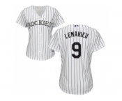 Women's Colorado Rockies #9 DJ LeMahieu White Strip Home Stitched MLB Jersey