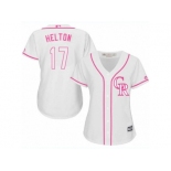 Women's Majestic Colorado Rockies #17 Todd Helton Authentic White Fashion Cool Base MLB Jersey