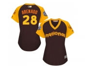 Women's Majestic Colorado Rockies #28 Nolan Arenado Authentic Brown 2016 All-Star National League BP Cool Base MLB Jersey