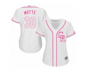 Women's Majestic Colorado Rockies #30 Jason Motte Authentic White Fashion Cool Base MLB Jersey