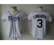 MLB Women Jerseys Tampa Bay Rays #3 longoria white