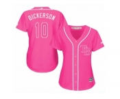 Women's Majestic Tampa Bay Rays #10 Corey Dickerson Replica Pink Fashion Cool Base MLB Jersey