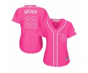 Women's Majestic Tampa Bay Rays #22 Chris Archer Replica Pink Fashion Cool Base MLB Jersey