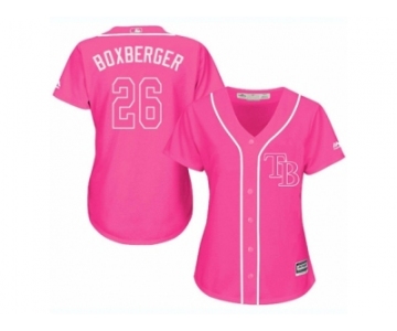 Women's Majestic Tampa Bay Rays #26 Brad Boxberger Replica Pink Fashion Cool Base MLB Jersey