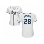 Women's Majestic Tampa Bay Rays #28 Colby Rasmus Authentic White Home Cool Base MLB Jersey