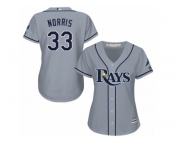 Women's Majestic Tampa Bay Rays #33 Derek Norris Authentic Grey Road Cool Base MLB Jersey