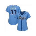 Women's Majestic Tampa Bay Rays #33 Derek Norris Authentic Light Blue Alternate 2 Cool Base MLB Jersey