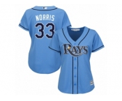 Women's Majestic Tampa Bay Rays #33 Derek Norris Authentic Light Blue Alternate 2 Cool Base MLB Jersey