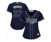 Women's Majestic Tampa Bay Rays #33 Derek Norris Replica Navy Blue Alternate Cool Base MLB Jersey