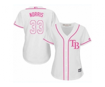 Women's Majestic Tampa Bay Rays #33 Derek Norris Replica White Fashion Cool Base MLB Jersey