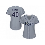 Women's Majestic Tampa Bay Rays #40 Wilson Ramos Authentic Grey Road Cool Base MLB Jersey