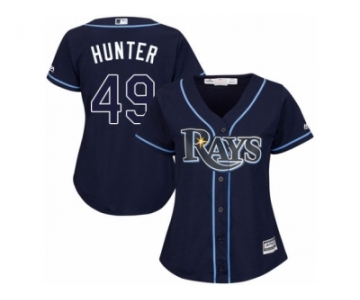 Women's Majestic Tampa Bay Rays #49 Tommy Hunter Authentic Navy Blue Alternate Cool Base MLB Jersey