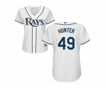 Women's Majestic Tampa Bay Rays #49 Tommy Hunter Authentic White Home Cool Base MLB Jersey