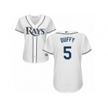 Women's Majestic Tampa Bay Rays #5 Matt Duffy Replica White Home Cool Base MLB Jersey