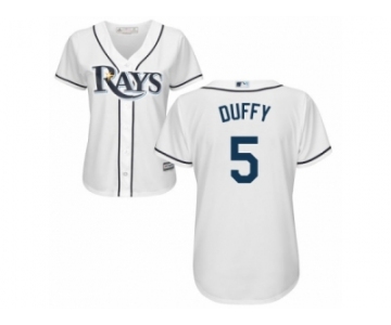 Women's Majestic Tampa Bay Rays #5 Matt Duffy Replica White Home Cool Base MLB Jersey