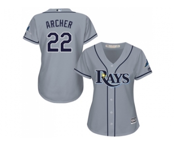 Women's Tampa Bay Rays #22 Chris Archer Grey Road Stitched MLB Jersey