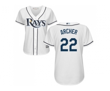 Women's Tampa Bay Rays #22 Chris Archer White Home Stitched MLB Jersey